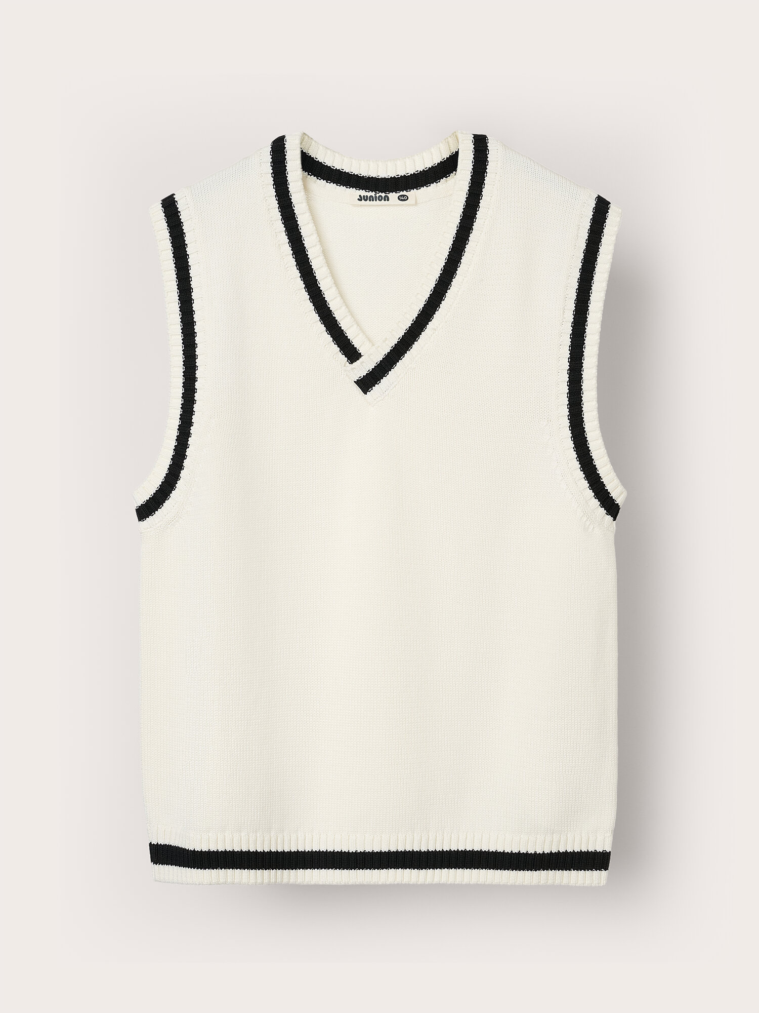 Школьный жилет Junion вязаный, размер 128, белый — фото 1