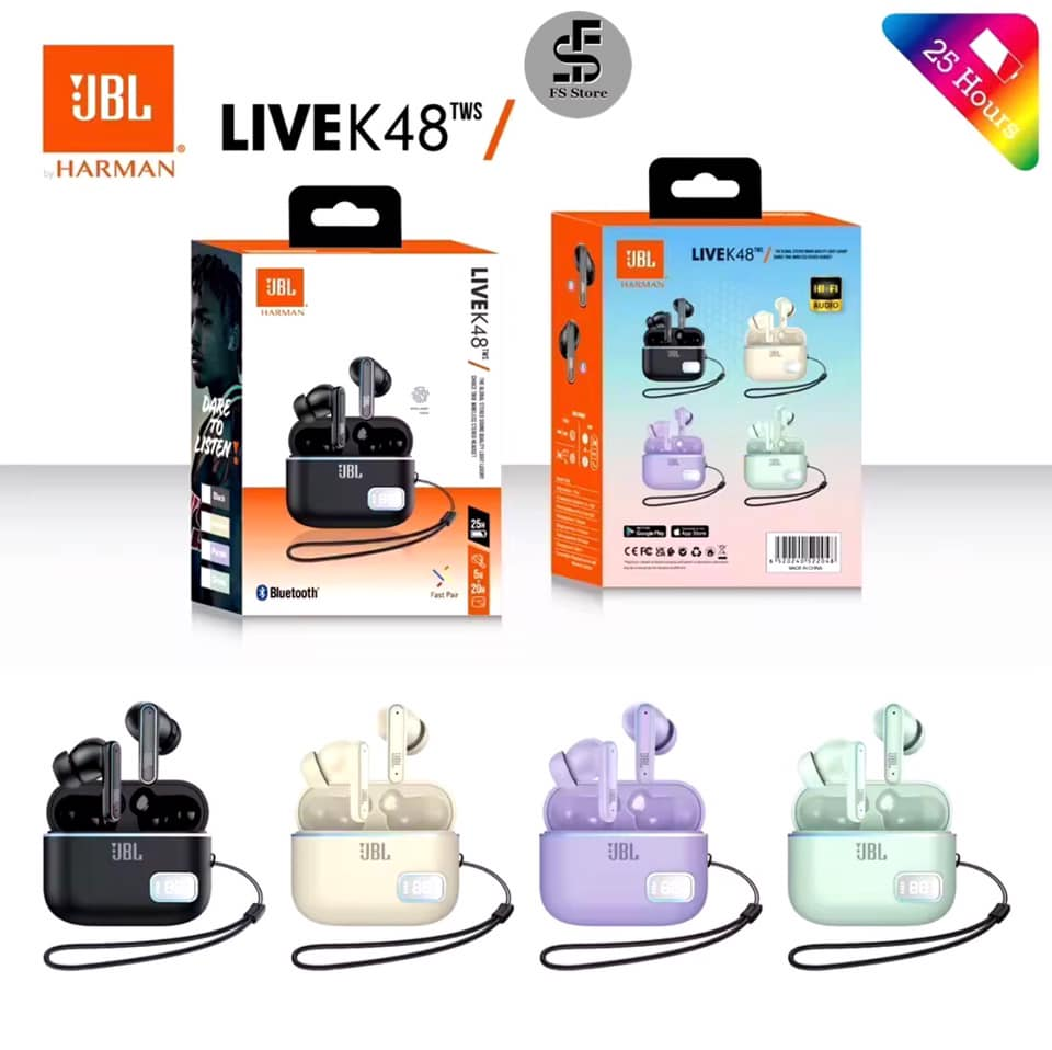Беспроводные стереонаушники JBL K48 AirPods с Bluetooth-подключением и шумоподавлением