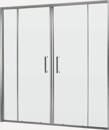 Изображение товара Шторка на ванну BelBagno Uno VF 2 170/145 C Cr 170 см, стеклянная, раздвижная, прозрачная, итальянская
