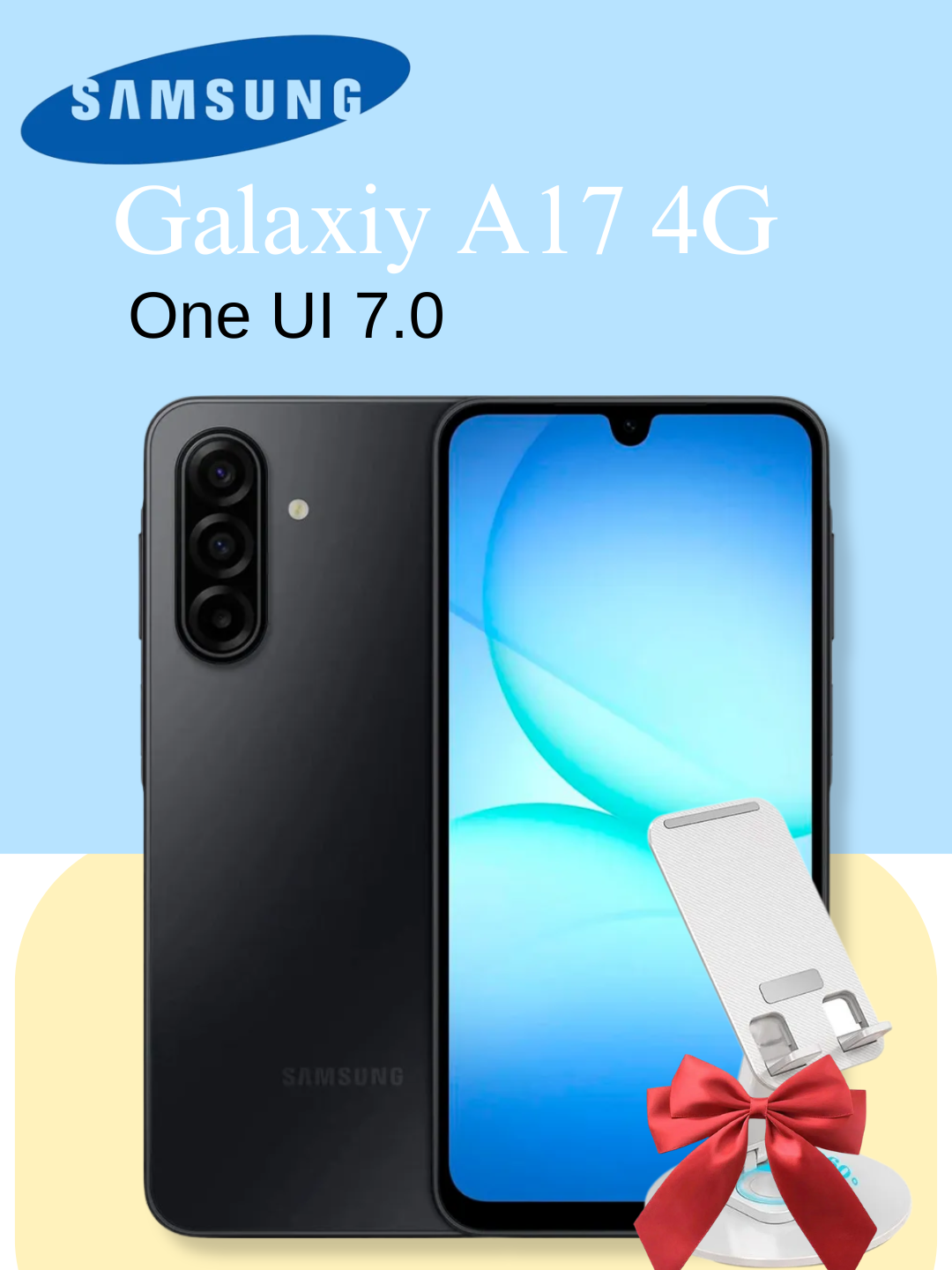 Смартфон Samsung Galaxy A17, Super AMOLED, 90 Гц, 6,7", 50 МП, яркость экрана 800 нит, 5000 mAh , 6/128 ГБ, черный