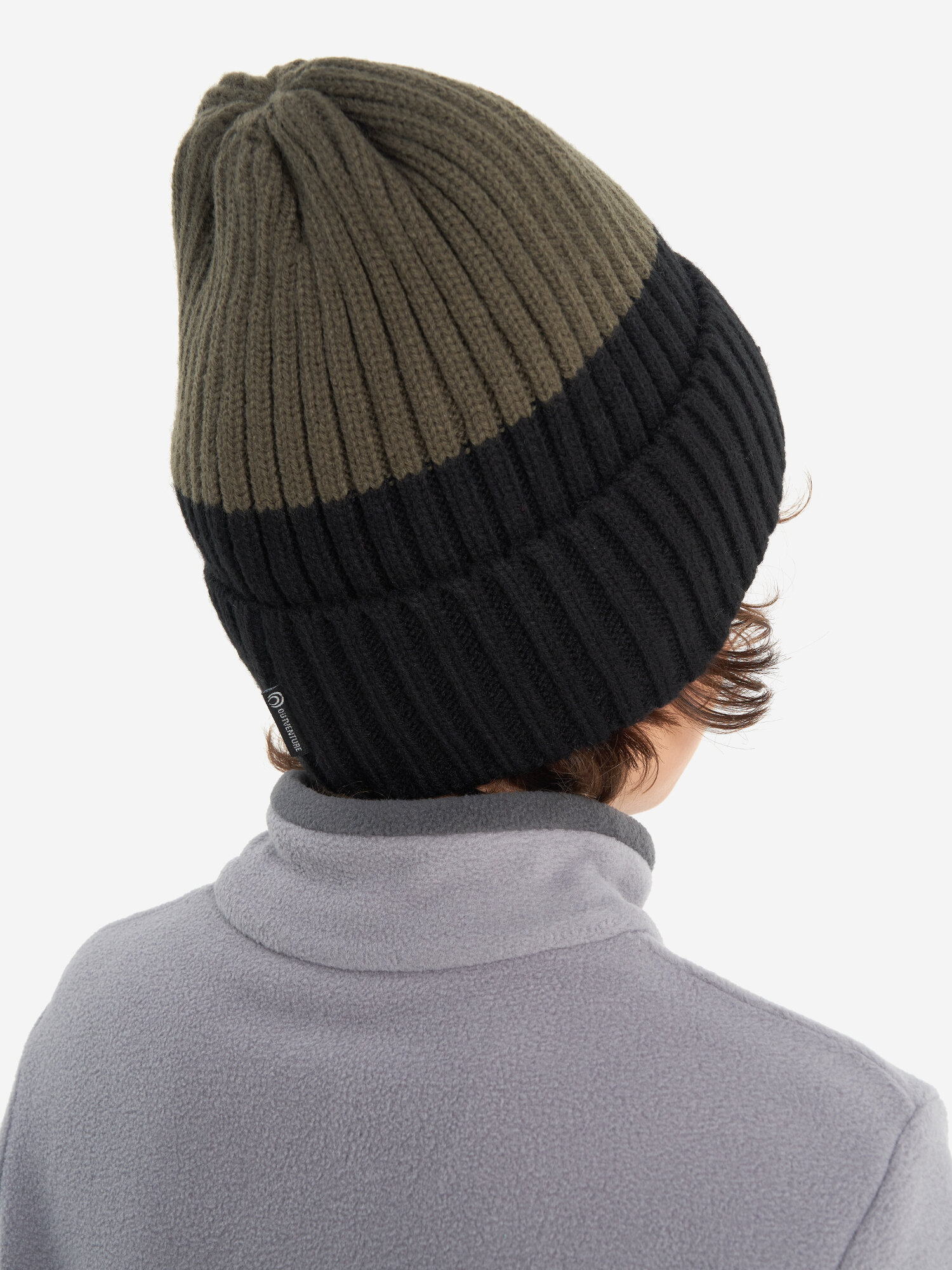 Шапка-бини OUTVENTURE для мальчиков, размер 54, черный/зеленый — фото 1