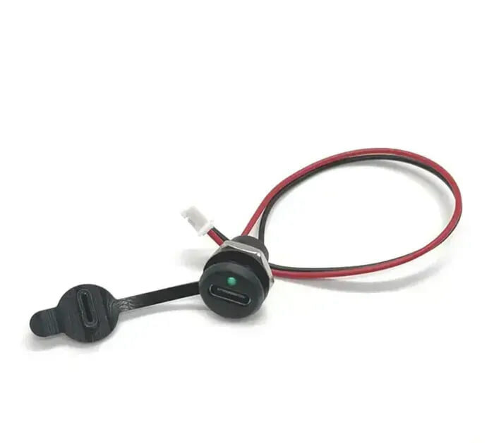 USB Type-C разъём для монтажа в отверстие 12 мм с LED-индикатором — фото 1