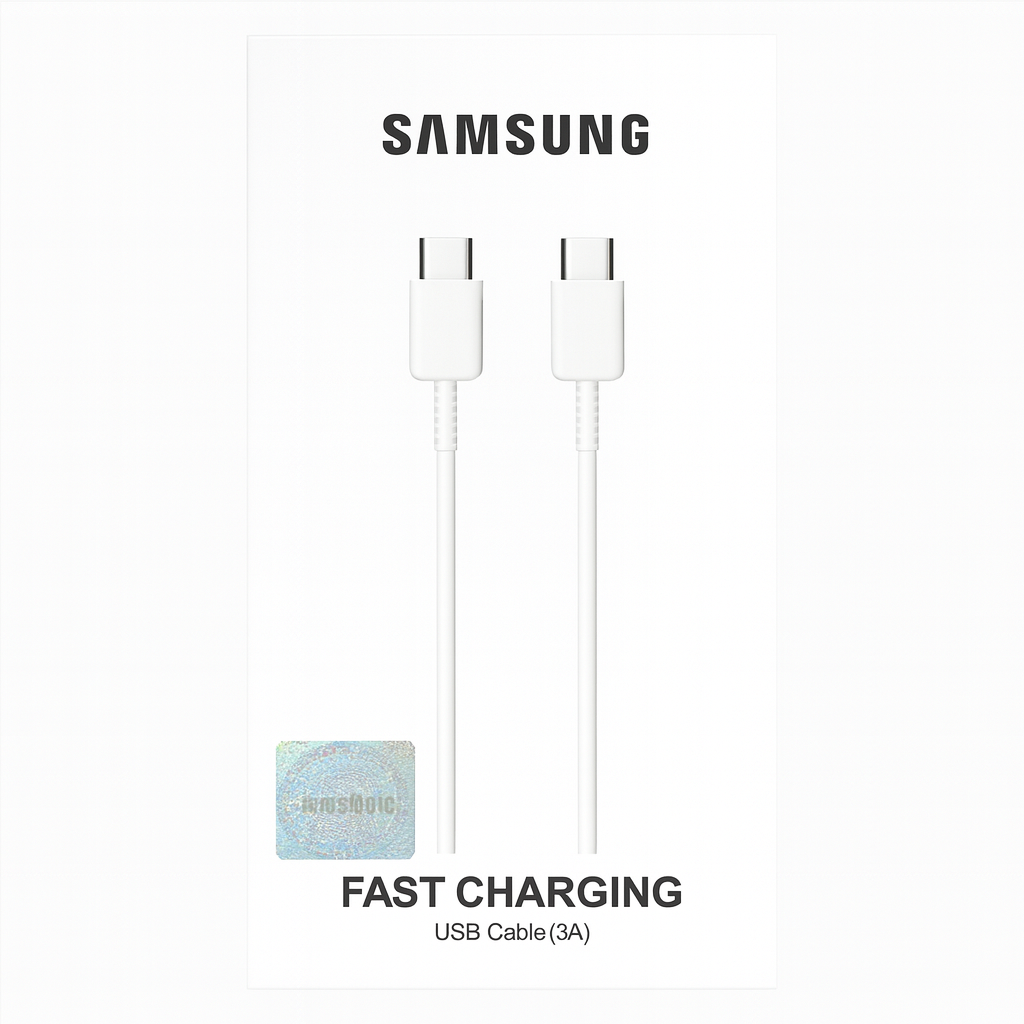 USB-кабель для быстрой зарядки Samsung (3А) — Type-C-Type-C, белый — фото 1