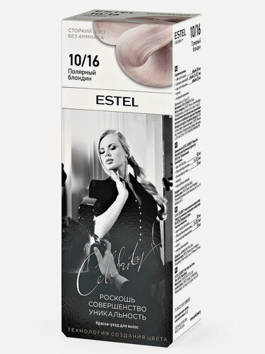 Изображение товара ESTEL Краска-уход CELEBRITY для окрашивания волос без аммиака, 10/16 полярный блондин, 140 мл