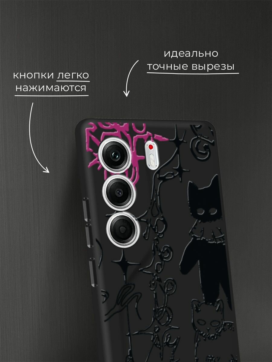Чехол на Tecno Camon 40 Pro 5G / Текно Камон 40 Про 5G с принтом Готические котики 2 — фото 1