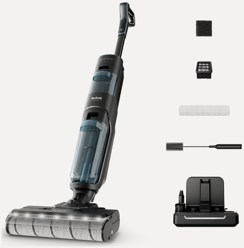 Изображение товара Беспроводной моющий пылесос Tefal Пылесос вертикальный беспроводной моющий Tefal X-Clean 5 GF5555F0, черный