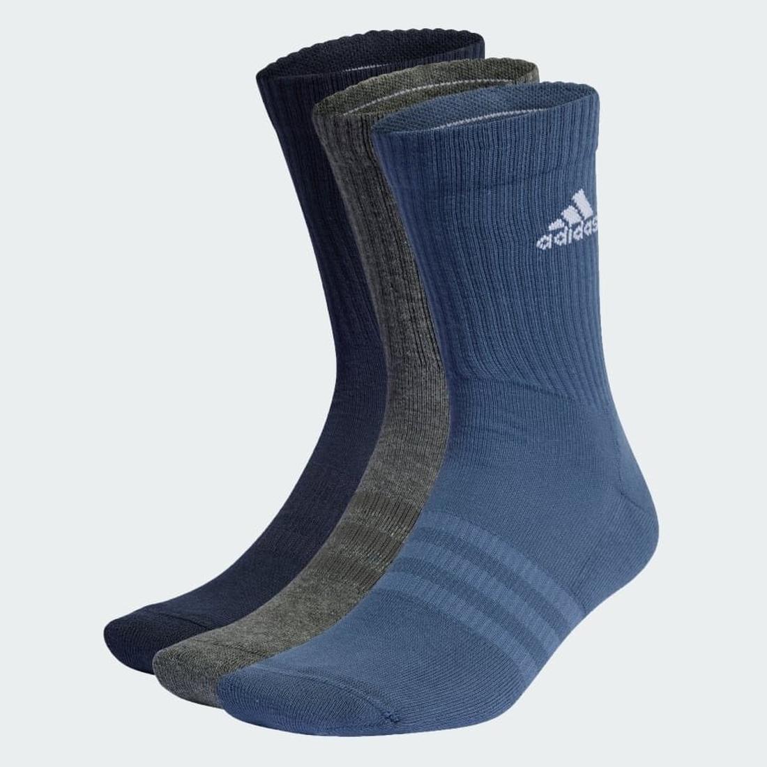 Носки adidas crew length, комплект, 3 пары, размер XL INT, синий