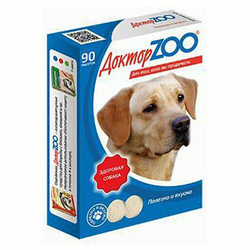 Кормовая добавка Доктор ZOO для собак Здоровая собака с морскими водорослями , 90 таб. х 3 уп. агроветзащита диронет 1000 для собак крупных пород 6 таблеток