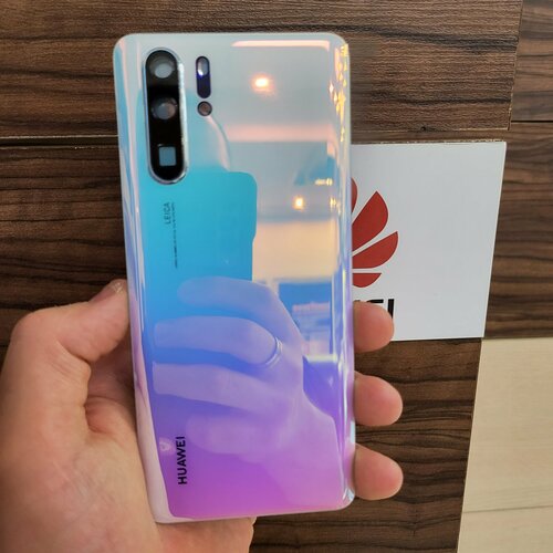 Крышка для Huawei P30 Pro - копия оригинала задняя стеклянная панель (Светло-голубого цвета)