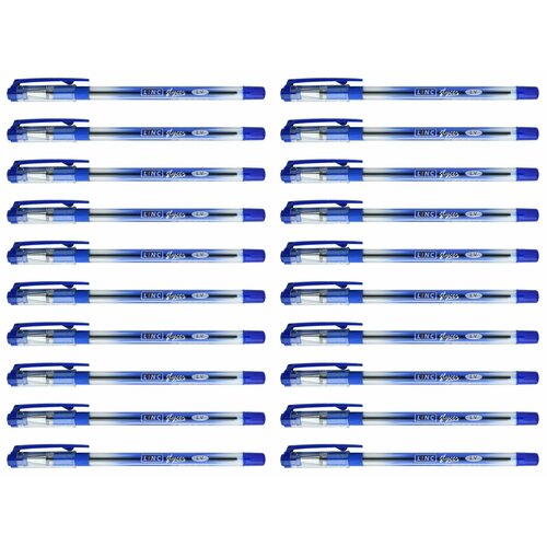 Linc Ручка шариковая Glycer, синяя, 0,7 мм, круглый корпус, резиновый грип, цвет корпуса синий, 20 шт/