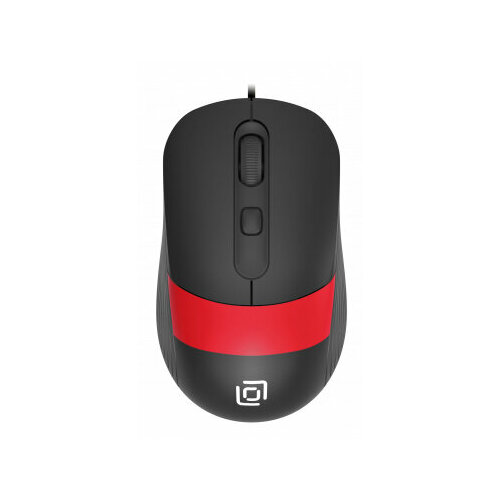 Мышь Оклик 310M черный/красный оптическая (2400dpi) USB для ноутбука (4but) мышь oklick 815g черный оптическая 2400dpi usb игровая 5but