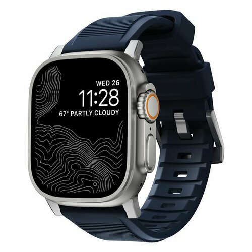 Ремешок Nomad Rugged Strap для Apple Watch 49/45/44/42 мм (NM01296485) atlantic blue/silver