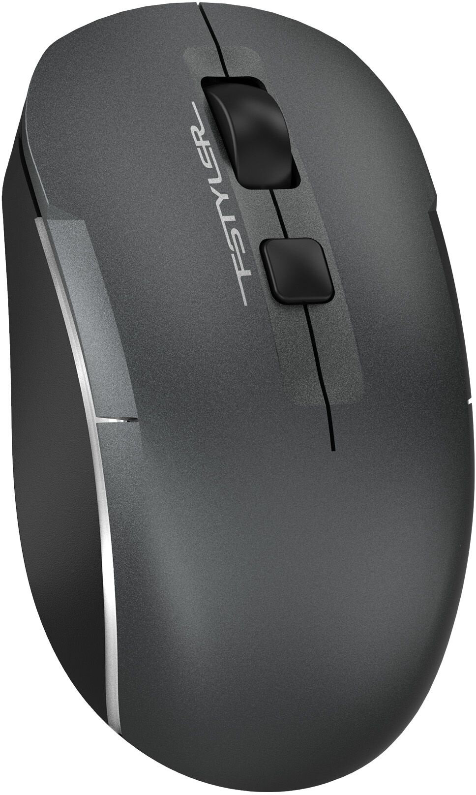 Мышь A4Tech Fstyler FB26CS Air серый/черный оптическая (2000dpi) silent беспроводная BT/Radio USB для ноутбука (4but)