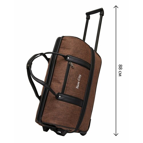 фото Сумка-тележка , 44 л, 26х52х32 см, коричневый, белый bags-art