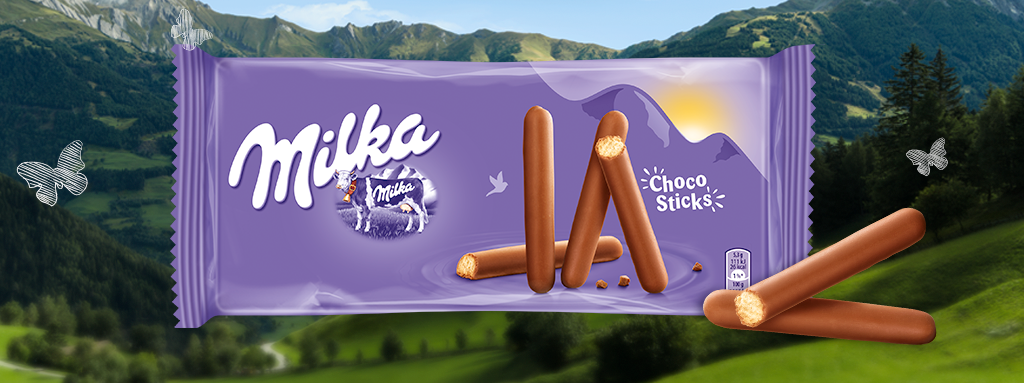 Печенье Milka Lila Stix с молочным шоколадом 112 г - фотография № 4