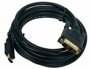 Кабель HDMI-DVI Gembird, 3.0м, 19M/19M, single link, черный, позол. разъемы, экран, пакет