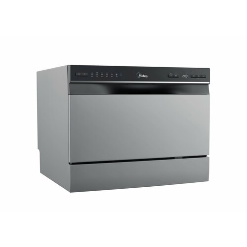 портативная рабочая посудомоечная машина 4 программы для мытья функция сушки на воздухе светодиодный светильник ка для небольших квартир Компактная посудомоечная машина Midea MCFD55S460Si, Серебристый