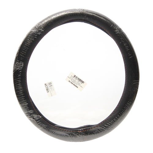 Оплетка руля (M) 37-39см черная/коричневая нить экокожа Стандарт DREAMCAR