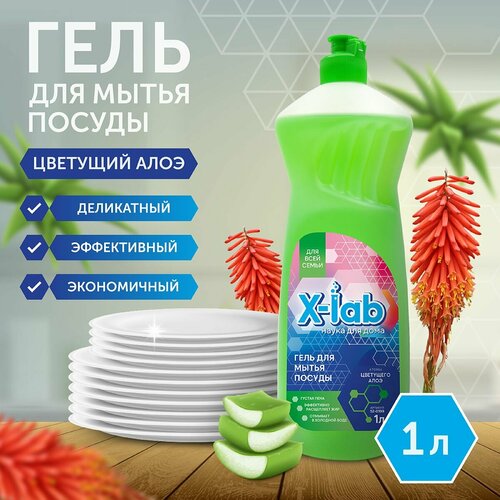 Гель для мытья посуды Атомы цветущего алоэ 1л, X-lab