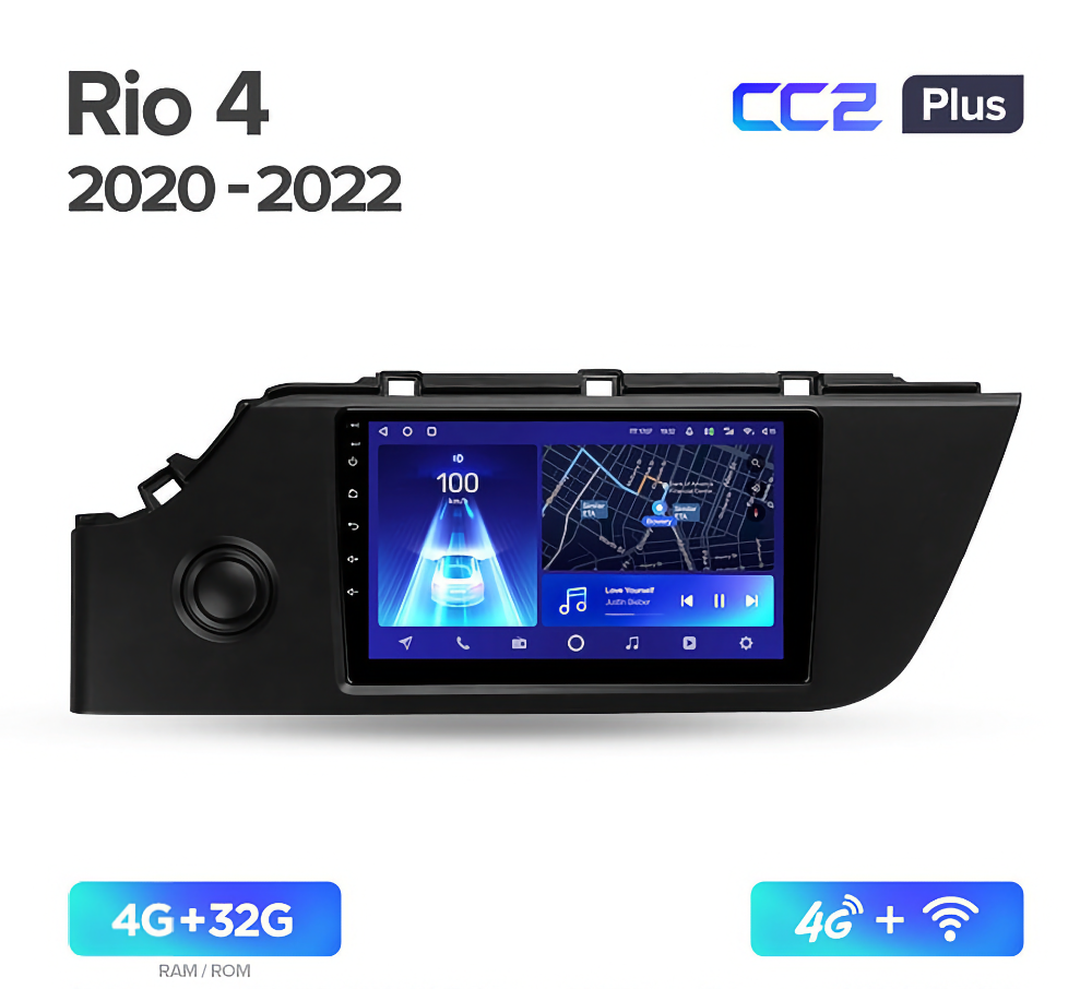 Магнитола Teyes CC2 Plus 4/32 Киа Рио рестайлинг Kia Rio 4 2020 - 2022