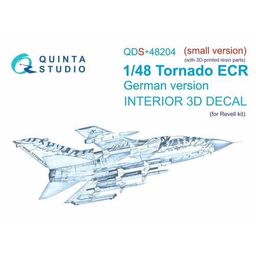QDS+48204 Quinta Studio 1/48 3D Декаль интерьера кабины Tornado ECR German (Revell) (малая версия) (с 3D-печатными деталями)