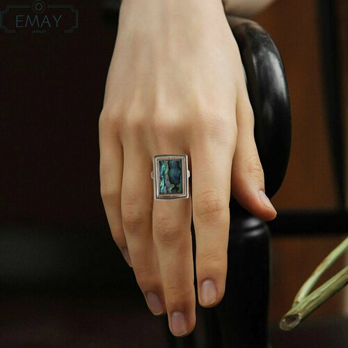 Кольцо Emay, гелиотис, перламутр, размер 19, серебряный кольцо emay перламутр гелиотис размер 19 золотой