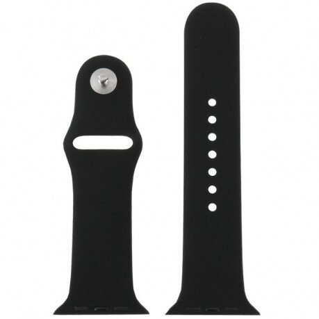 Силиконовый ремешок для Apple Watch 42/44/45 mm, черный, размер s/m