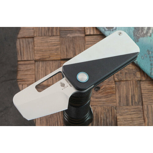фото Складной нож kizer knives walnut сталь bohler n690, рукоять черно белый g-10