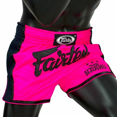 Шорты Fairtex, размер M, розовый, черный лапы для тайского бокса макивара fairtex kplc5 one size