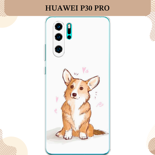 Силиконовый чехол Корги любовь на Huawei P30 Pro / Хуавей P30 Про силиконовый чехол корги узором на huawei p30 pro