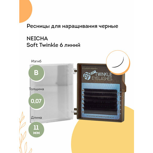 NEICHA Ресницы для наращивания черные Soft Twinkle MINI 6 линий B 0,07 11 мм