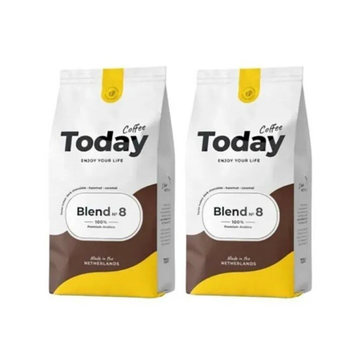 Кофе в зернах TODAY Blend №8 Arabica 100% Premium, 200 гр. х 2 шт.