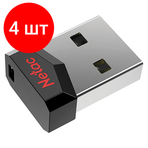 Комплект 4 шт, Флеш-диск 16GB NETAC UM81, USB 2.0, черный, NT03UM81N-016G-20BK