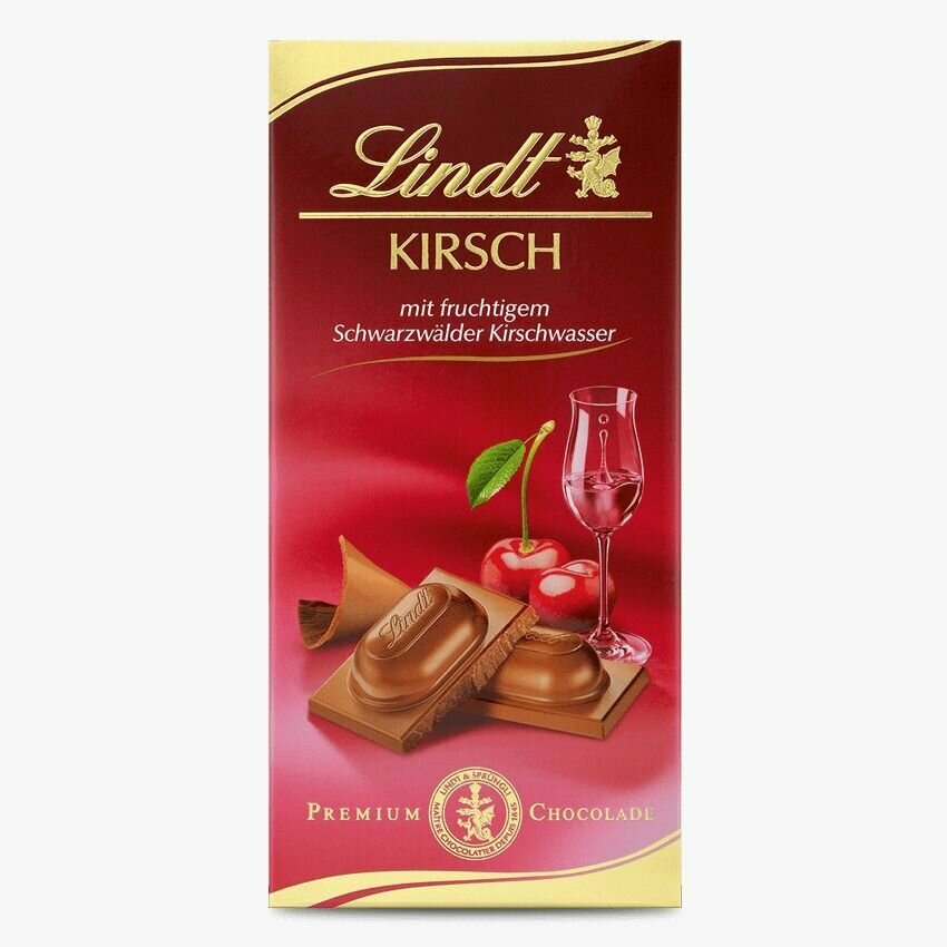 Молочный шоколад Lindt Kirsch ликер 100 г (Из Финляндии)