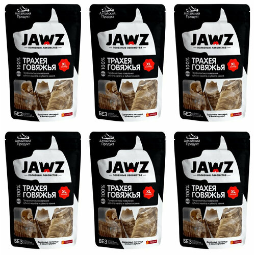 JAWZ Лакомство для собак Трахея говяжья №12 размер XL 60г,6 шт