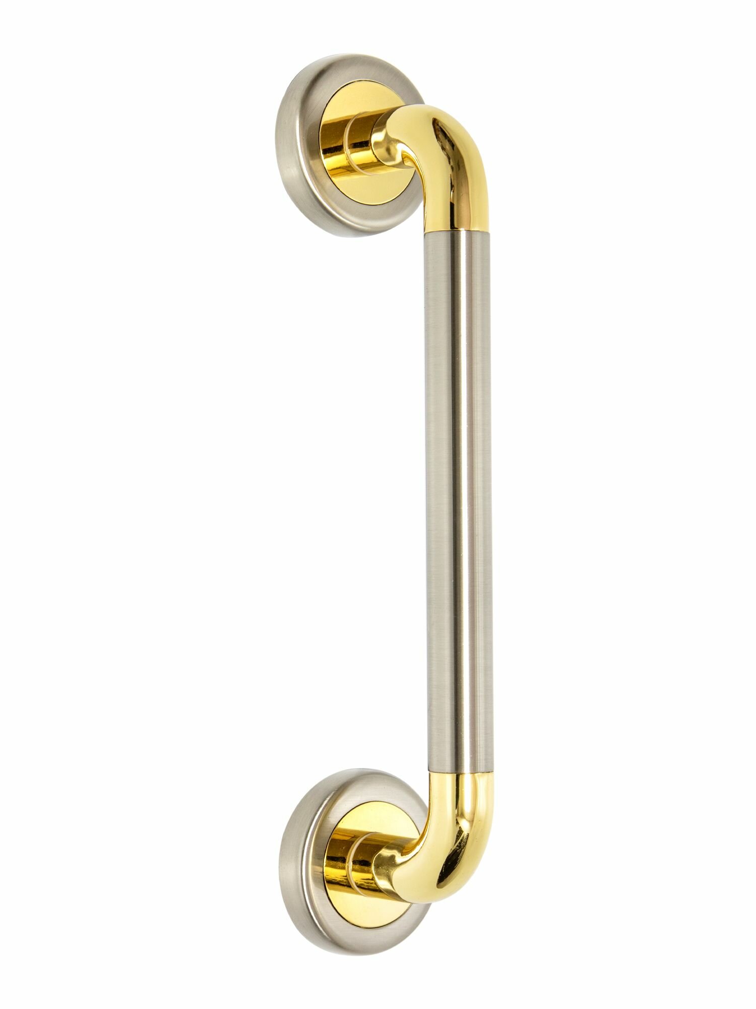 Ручка-скоба для входных и межкомнатных дверей UNO М-8060 (межосевое расстояние 200 мм) SN/GP Матовый хром/золото (1 шт)