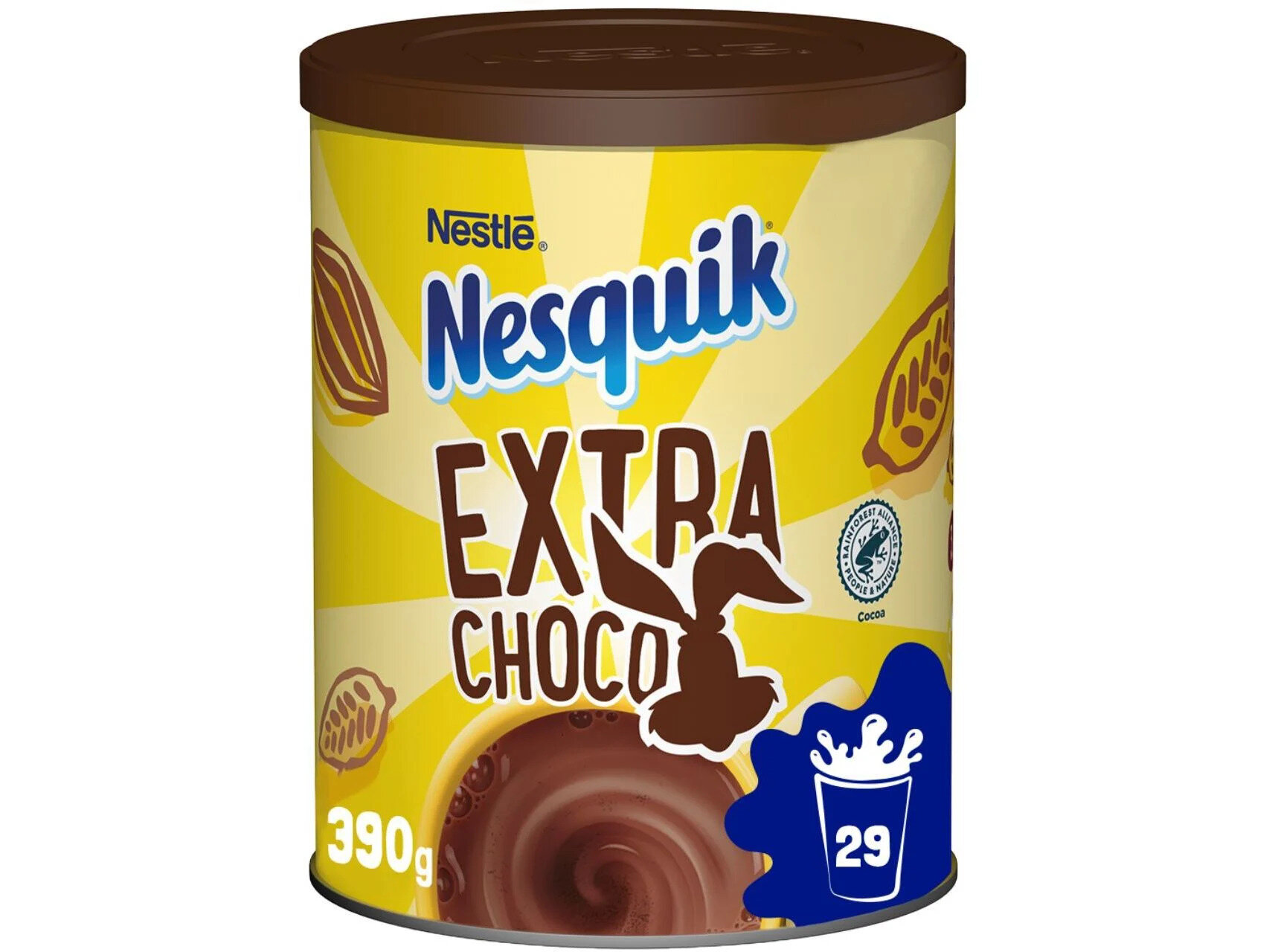 Какао Nesquik Extra Choco растворимое в металлической банке, 390г