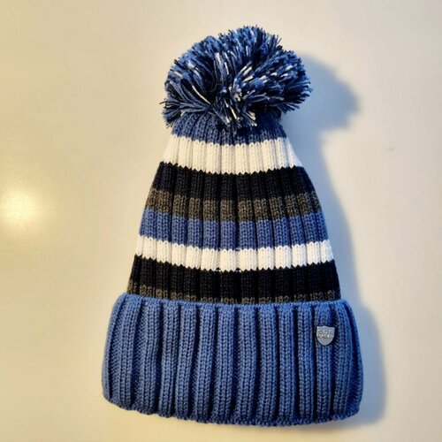 Шапка , размер 54/58, голубой, бирюзовый меланжевая шерстяная шапка с подкладкой sevenext