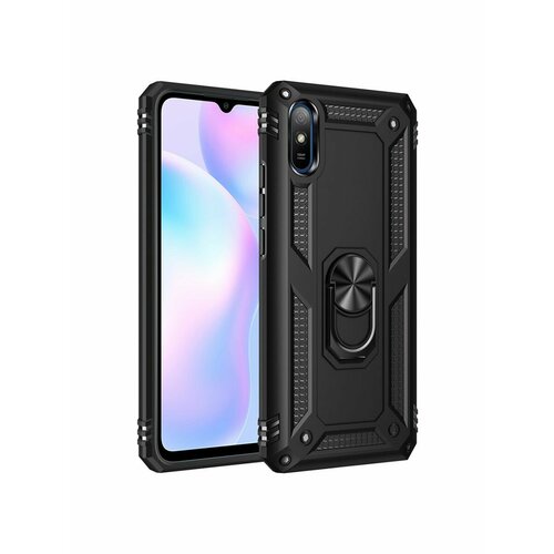 ArmaRing чехол с кольцом подставкой и автодержателем для Xiaomi Redmi 9A Черный armaring чехол с кольцом подставкой и автодержателем для xiaomi redmi note 11 pro красный