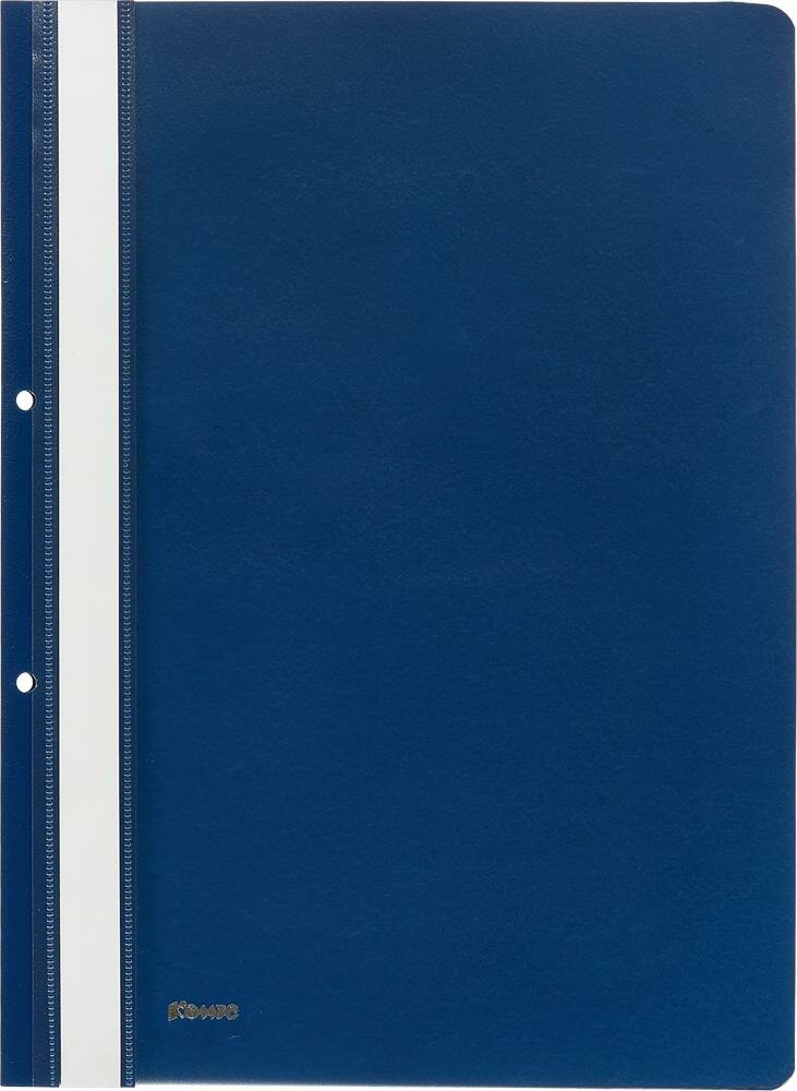 Скоросшиватель пластиковый Комус А4 с перфорацией синий 1820