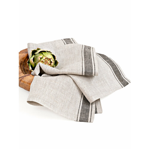 Набор льняных салфеток RUSBY by IKEA 44х44 см - 2 штуки бурая полоса 566₽