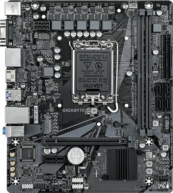 Материнская плата Gigabyte H610M H V3 DDR4 Soc-1700 Intel H610 2xDDR4 mATX — фото 1