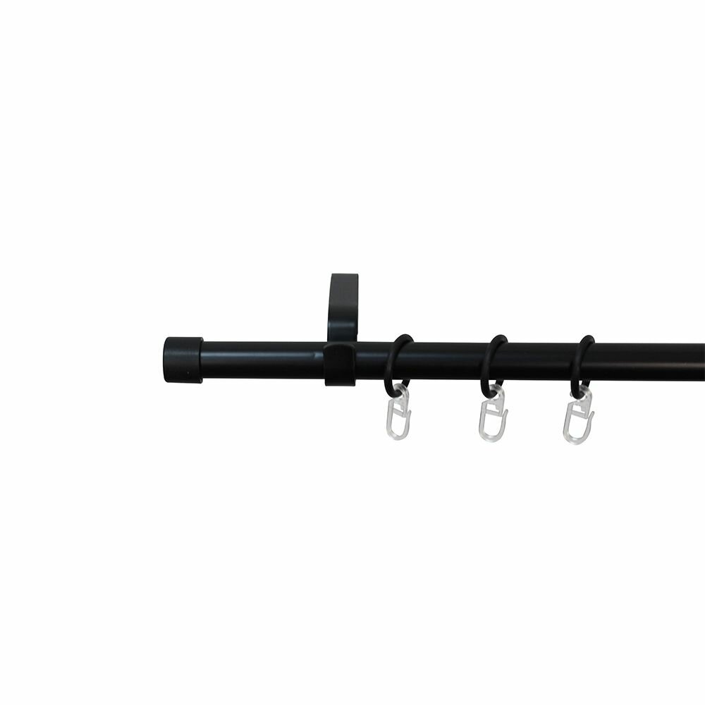 Карниз раздвижной NEODECO Заглушка 1-рядный d16-19 мм черный 160-300 см