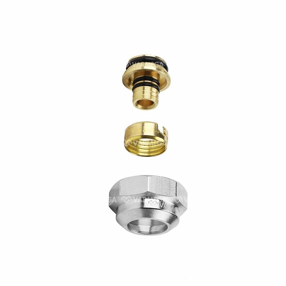 фото Резьбозажимное соединение (фитинг евроконус) Varmega VM09203, 3/4"EK для труб PE-X, PE-RT 16х2.2 мм