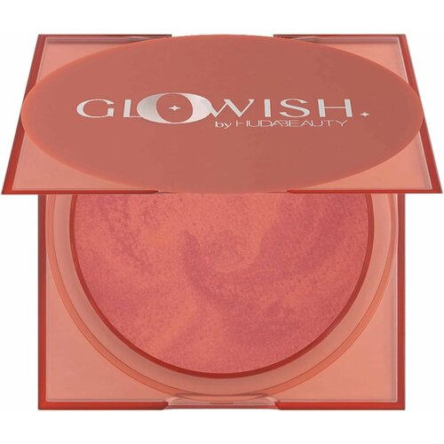 HUDA BEAUTY Мраморные румяна для лица GLOWISH cheeky vegan blush powder в оттенке 02 CARING CORAL 2.5g