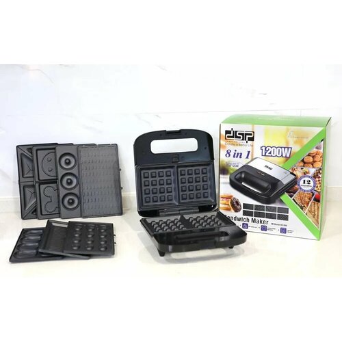 Мультимейкер 8 в 1 от DSP - теперь с 8 насадками в одном устройстве ВафлиГрильБутербродыОрешкиПончикиПеченье Уведомит вас при готовности C антипригарным покрытием Безопасна в использовании 504000₽