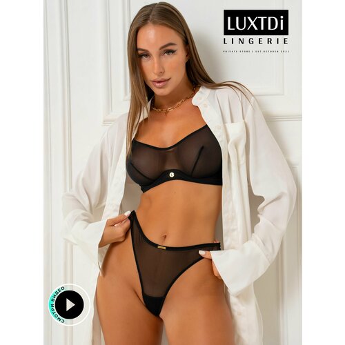 фото Комплект нижнего белья luxtdilingerie, размер l верх/ l низ, черный