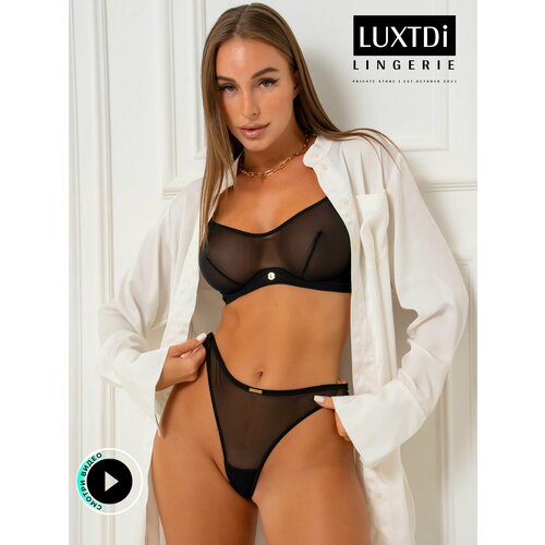 Комплект нижнего белья Luxtdilingerie, размер S верх/ S низ, черный