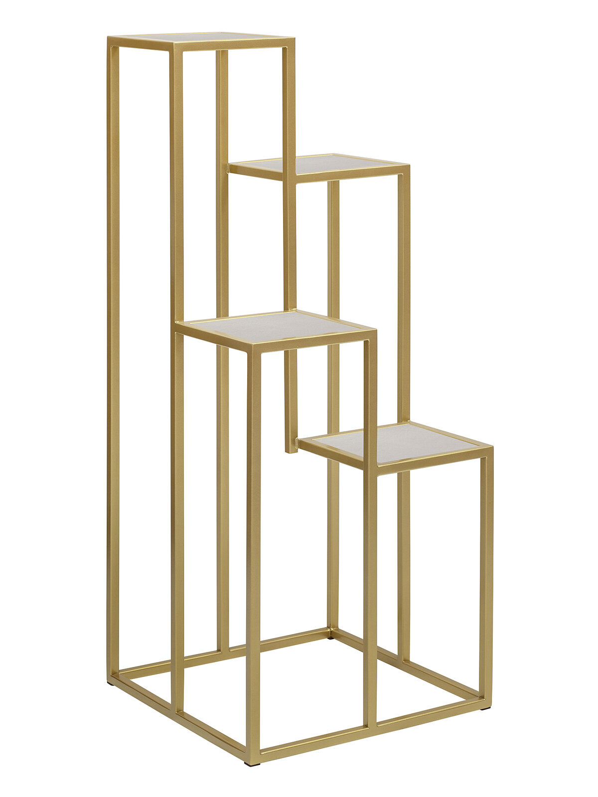 фото Столик подставка под 4 кашпо TORI, золотой, столешницы керамика Ivory, 400х400х1000