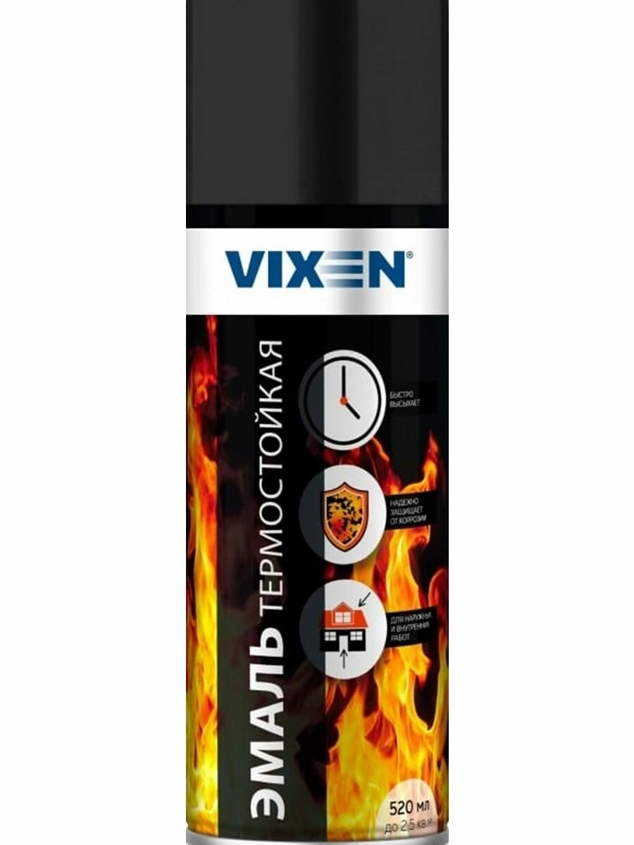 Эмаль термостойкая чёрная до 750 °C Vixen